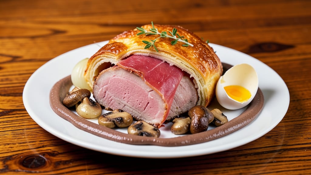 Alton Brown's Pork Wellington Recipe: Crispy Celery Crowns Over Savory Herb Duxelles