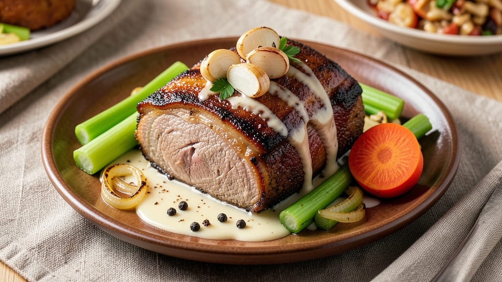 Milk Pork Recipe: Silky Braised Tenderness With Crispy Celery Crowns
