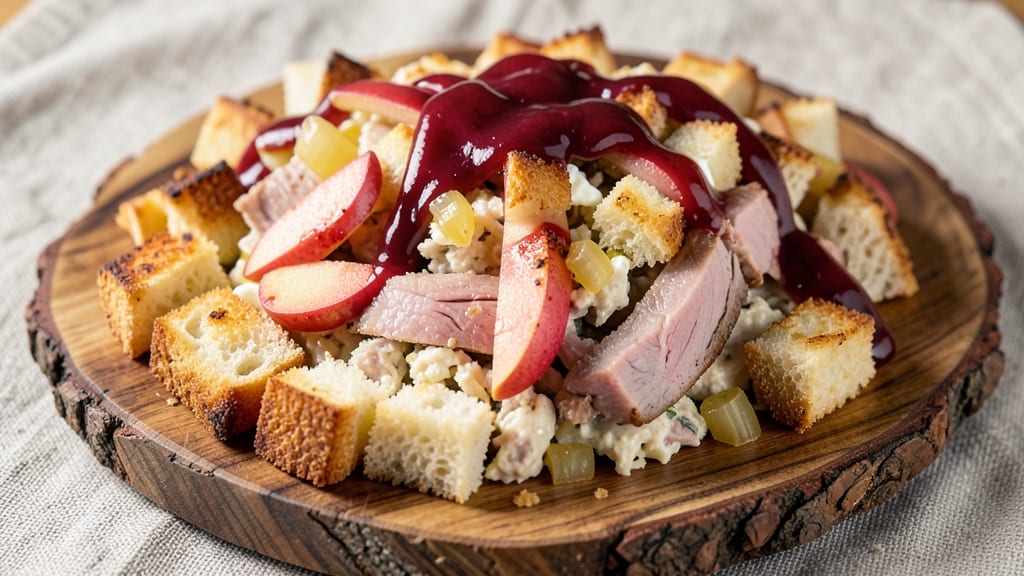 Apple and Pork Stuffing Recipe: Savory Apple Crunch Over Herbed Pork Bites