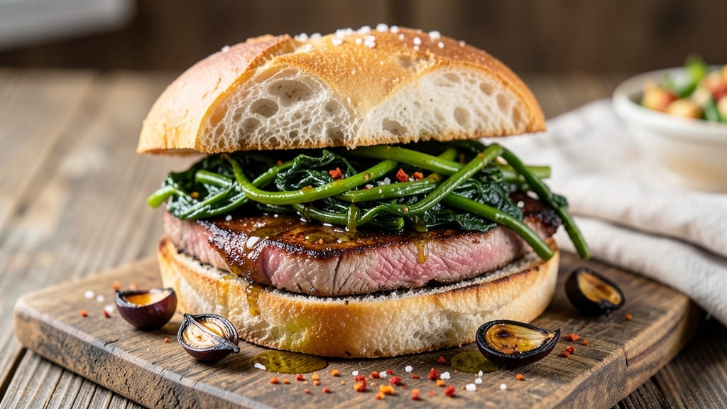 Broccoli Rabe Pork Sandwich Recipe: Crispy Pork Bites With Bitter-Sweet Greens