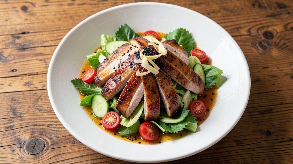 Asian Pork Salad Recipe: Crispy Celery Crowns Over Silky Peanut Dressing