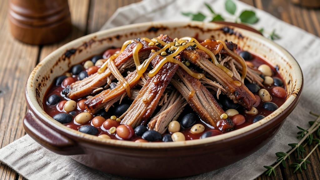 Baked Beans With Pulled Pork Recipe: Smoky-Sweet One-Pot Crowd-Pleaser