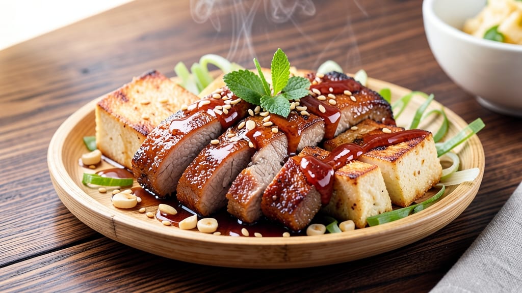Chinese BBQ Pork and Tofu Recipe: Sticky-Sweet Glaze Meets Umami Crunch