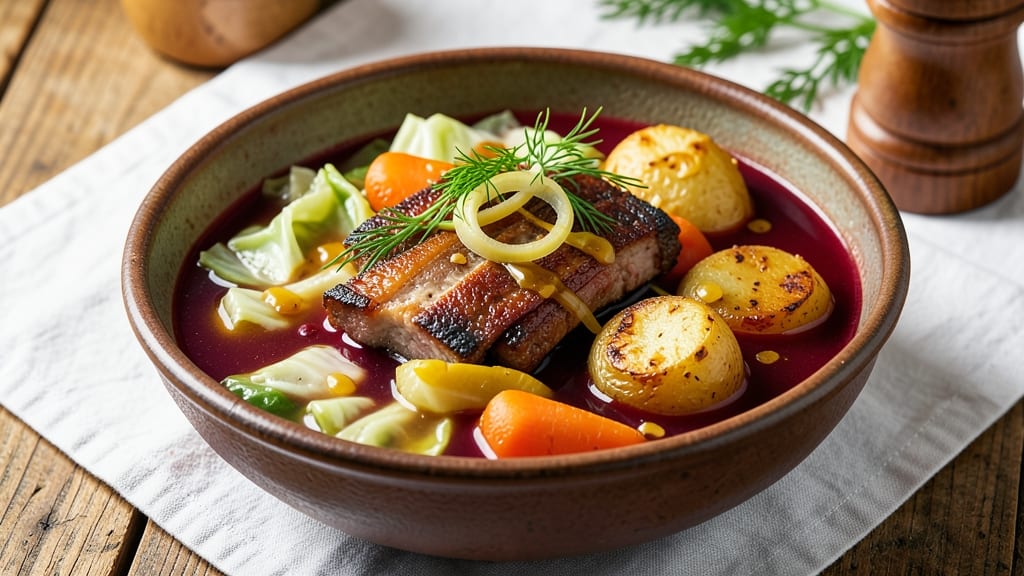 Borscht Recipe with Pork Ribs: Hearty Beet and Meat Stew With Deep Umami Richness