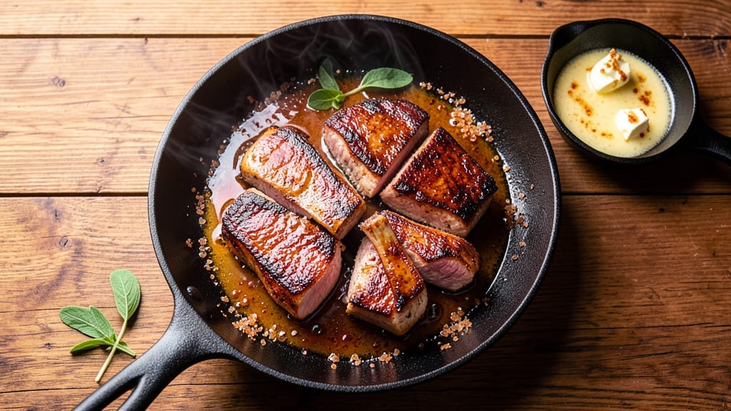 Apple Cider Brined Pork Chops Recipe: Spiced Apple Cider Crust With Juicy Pink Hearts