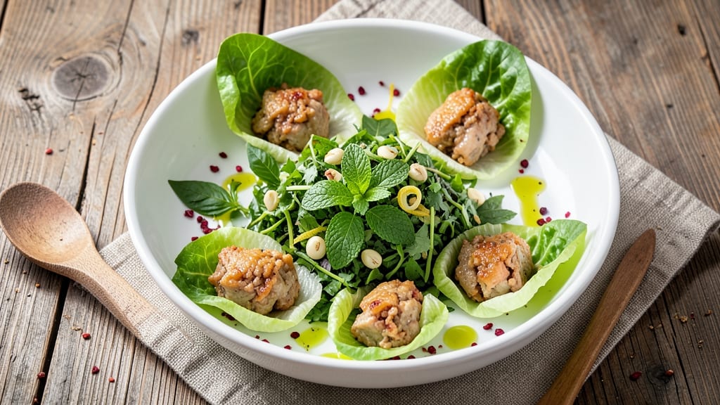 Minced Pork Lettuce Wraps Recipe: Crispy-Fried Filling With Fresh Herb Zing
